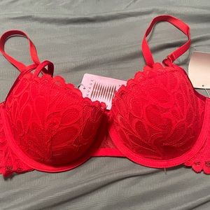 Red push up bra from Savage X fenty